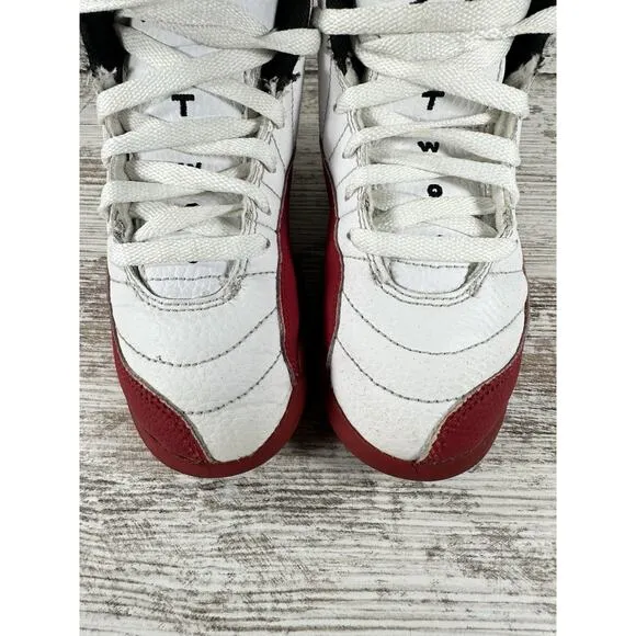 Toddler Nike Air Jordan 12 Retro 'Cherry' Red/White Sneakers Sz 12C
