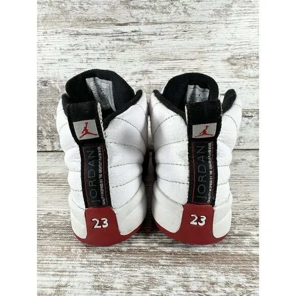 Toddler Nike Air Jordan 12 Retro 'Cherry' Red/White Sneakers Sz 12C