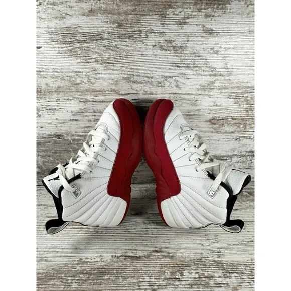 Toddler Nike Air Jordan 12 Retro 'Cherry' Red/White Sneakers Sz 12C