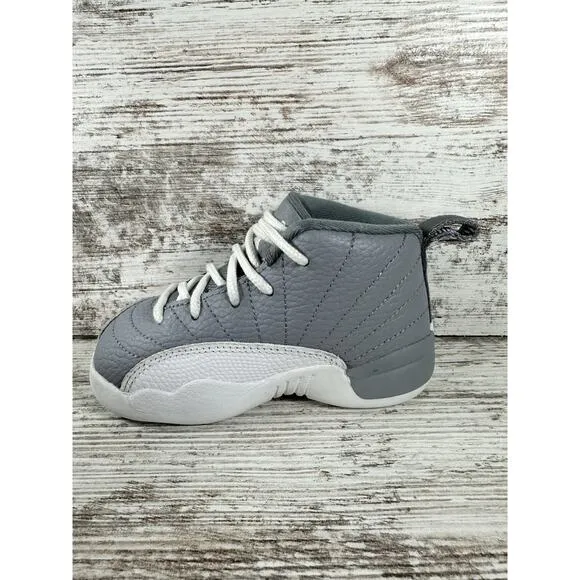 Toddler Nike Air Jordan 12 Retro 'Stealth' Gray/White Sneakers Sz 7C