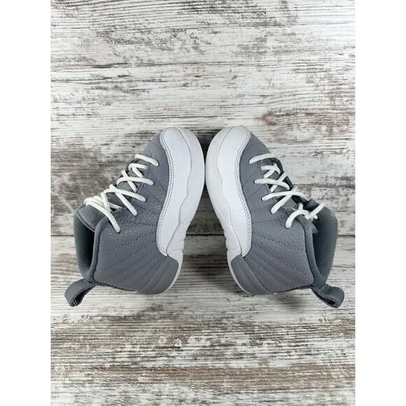 Toddler Nike Air Jordan 12 Retro 'Stealth' Gray/White Sneakers Sz 7C