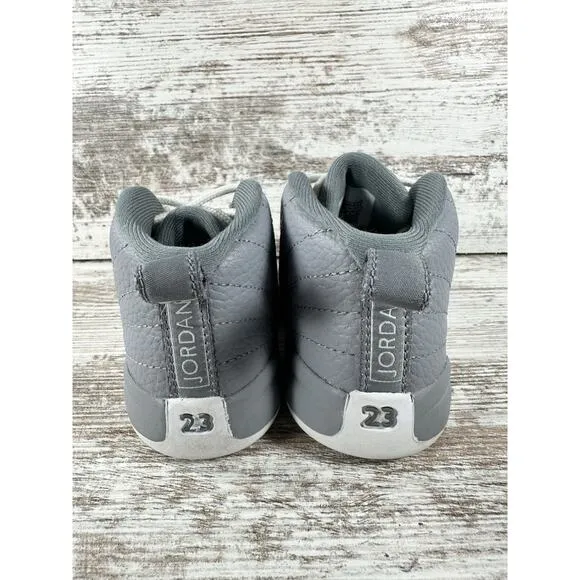 Toddler Nike Air Jordan 12 Retro 'Stealth' Gray/White Sneakers Sz 7C