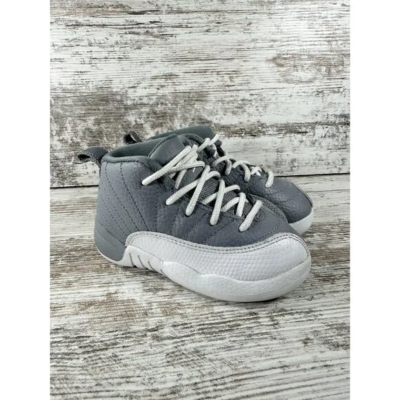 Toddler Nike Air Jordan 12 Retro 'Stealth' Gray/White Sneakers Sz 7C
