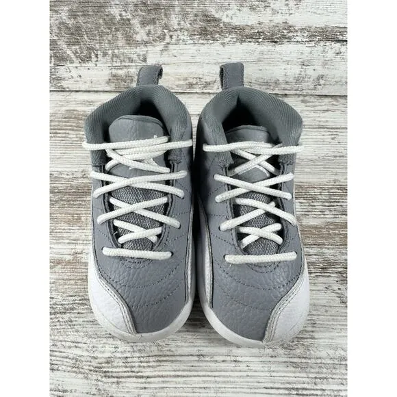 Toddler Nike Air Jordan 12 Retro 'Stealth' Gray/White Sneakers Sz 7C