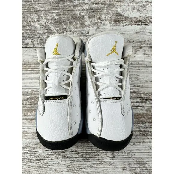 Toddler Nike Air Jordan 13 Retro White/Blue Sneakers Sz 9C Athletic