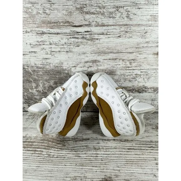 Toddler Nike Air Jordan 13 Retro White/Wheat Brown Sneakers Sz 3C