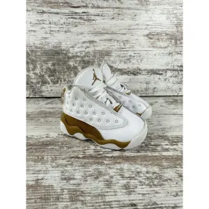 Toddler Nike Air Jordan 13 Retro White/Wheat Brown Sneakers Sz 3C