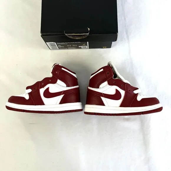 Toddler's Jordan 1 Retro High OG &quot;Artisanal Red&quot; Wht/Team Red (FD1413 160) Sz 5C