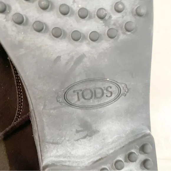 Tod's Gommino Desert Lace-Up Boots Brown Calf Leather Suede Made in Italy