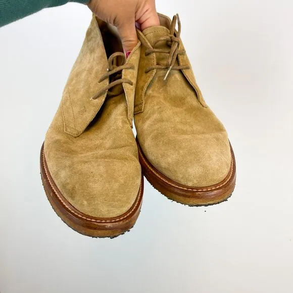 Tod’s Mens Size 8 Chukka Suede Leather Ankle Boots Tan