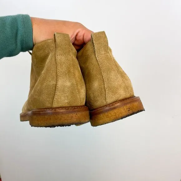Tod’s Mens Size 8 Chukka Suede Leather Ankle Boots Tan