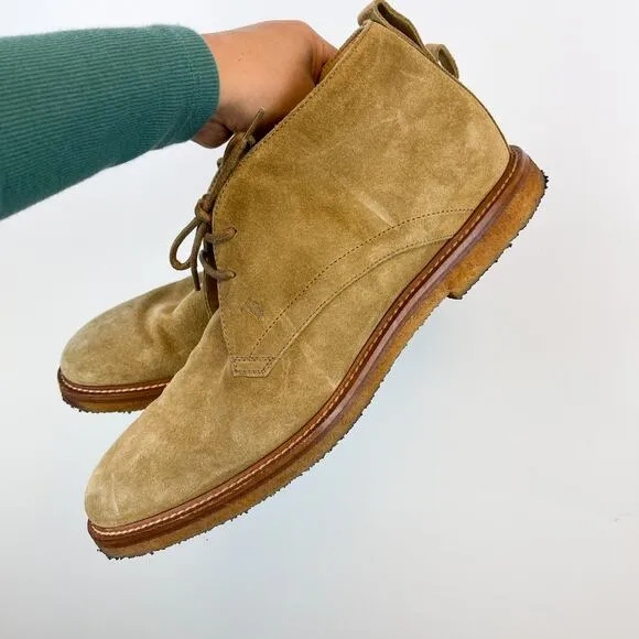 Tod’s Mens Size 8 Chukka Suede Leather Ankle Boots Tan