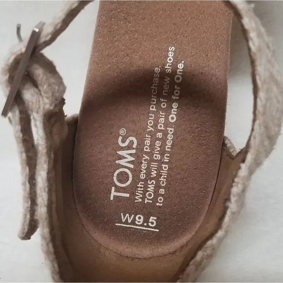 TOMS Sienna Aztec Strappy Wedge Corkwood Sandals