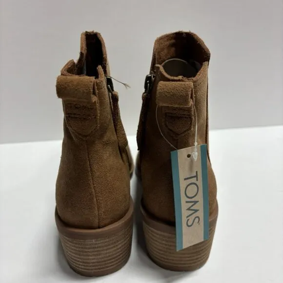 Toms Women’s Leighton Brown Suede Ankle Booties, Size 6 M