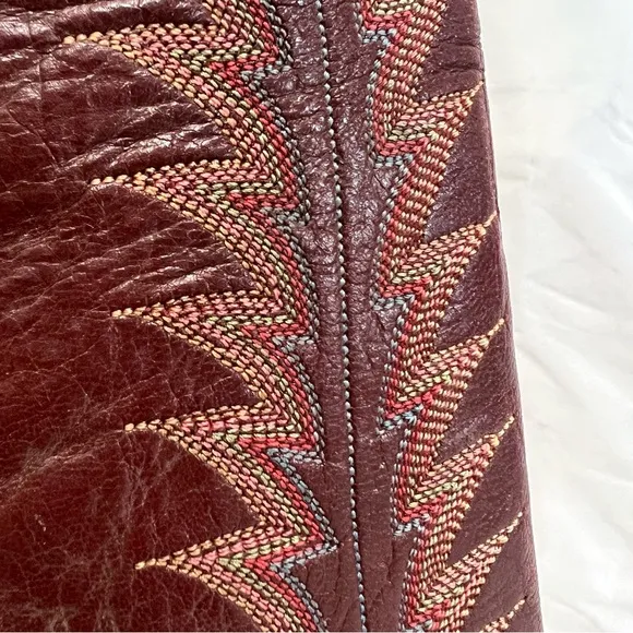 Tony Lama 8525 Leather Cowboy Boots Brown Red Leather Suede