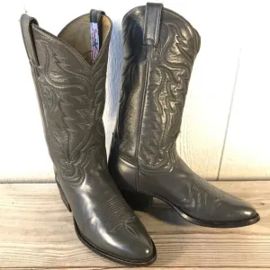 Tony Lama Classic Mens Gray Leather Cowboy Western Boots 8 D H1254 USA
