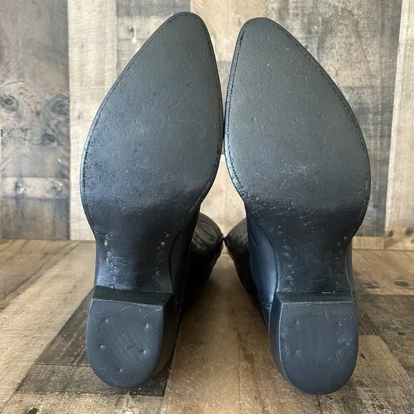 Tony Lama Vintage Classic Black Western Cowboy Boots Mens 13 D