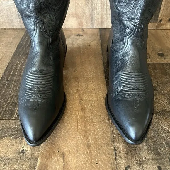 Tony Lama Vintage Classic Black Western Cowboy Boots Mens 13 D