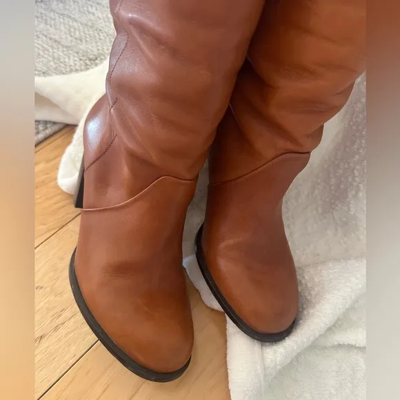 TOPSHOP Captive leather tan boots EU Size 39 / US 9