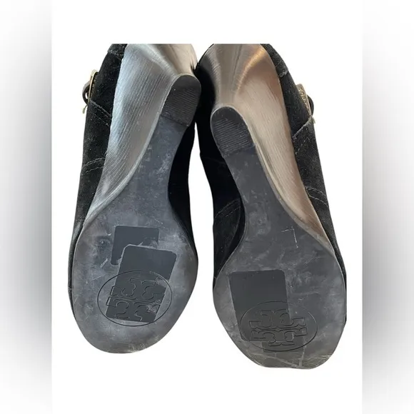 Tory‎ Burch Adrienne Wedge Booties in Black Suede Size 6