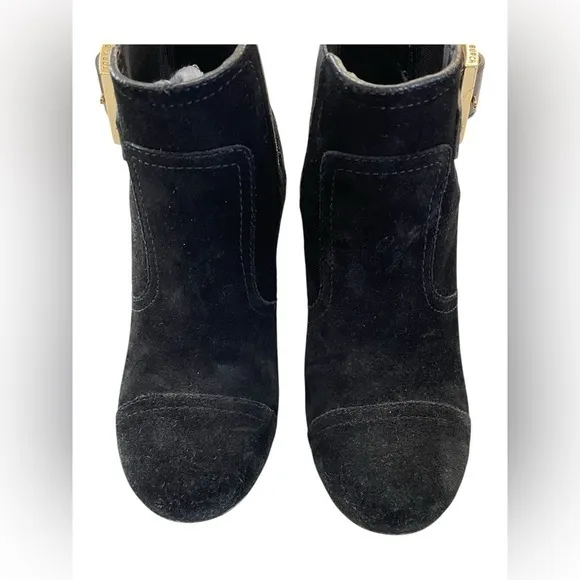 Tory‎ Burch Adrienne Wedge Booties in Black Suede Size 6