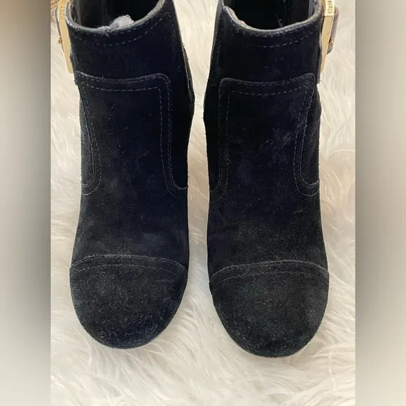 Tory‎ Burch Adrienne Wedge Booties in Black Suede Size 6