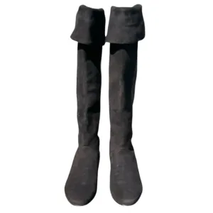 Tory Burch Black Suede Over The Knee Boots Size 8 1/2