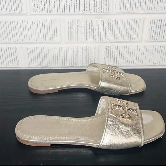 Tory Burch Eleanor Gold Women's Slide Sandals