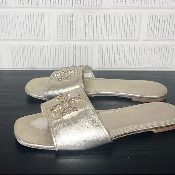 Tory Burch Eleanor Gold Women's Slide Sandals