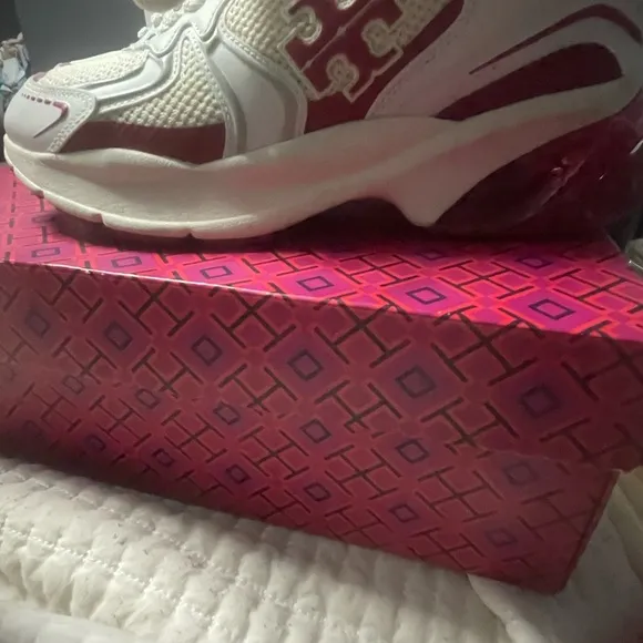 Tory Burch good luck tech trainer Women's White and Red Sneaker