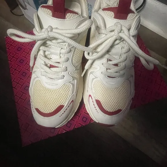 Tory Burch good luck tech trainer Women's White and Red Sneaker