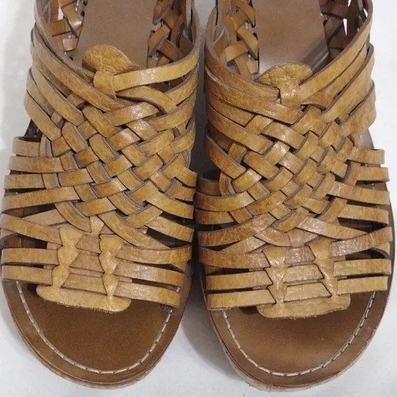 Tory Burch Killiam Leather Woven Cork Wedge Sandals US 7.5