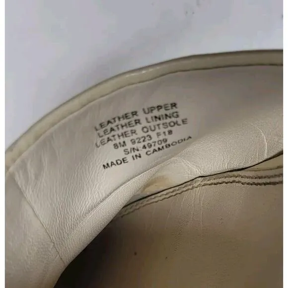 Tory Burch Shoes 8 Cream Naplak Patent Leather Juliana Mules 45MM Slip On 49709