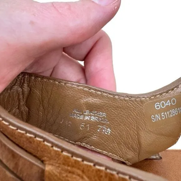 Tory Burch Woven Leather Wedges Brown Women’s Size 7