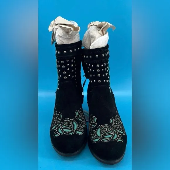 Trinity Ranch Western Embroidered Suede Boots Size 10 NWT – MSRP $164