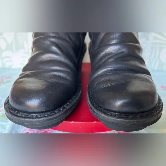 Trippen Canvas F leather lace up wedge boots in black color Size 39 = US 8