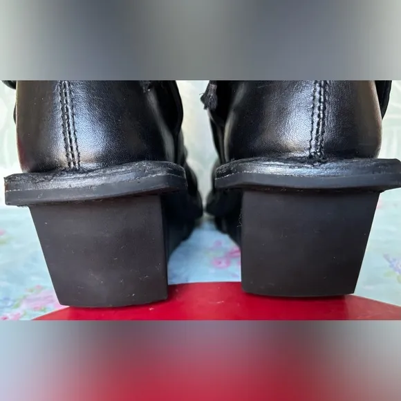 Trippen Canvas F leather lace up wedge boots in black color Size 39 = US 8