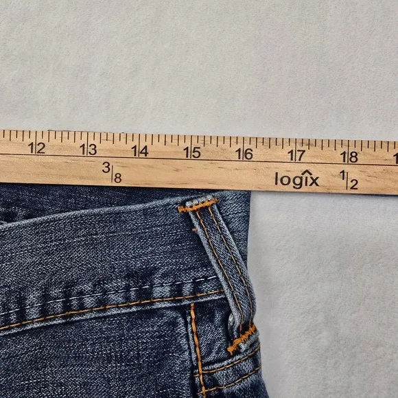 True Religion Jeans Mens 30x33 (Tag 31) Denim Blue Joey Orange Stitch Made USA
