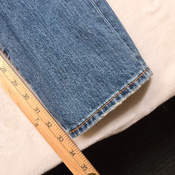 True Religion Jeans Mens 30x33 (Tag 31) Denim Blue Joey Orange Stitch Made USA