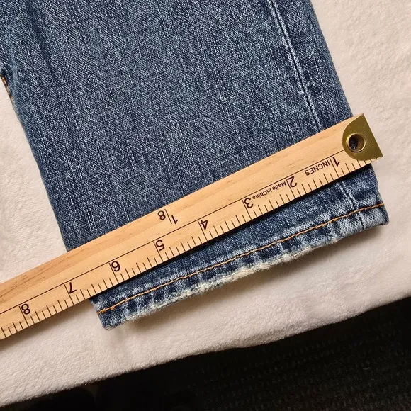 True Religion Jeans Mens 30x33 (Tag 31) Denim Blue Joey Orange Stitch Made USA