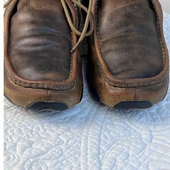 Twisted X Men's Size 9.5M Brown Chukka Lace Up Driving Moc Leather Shoes