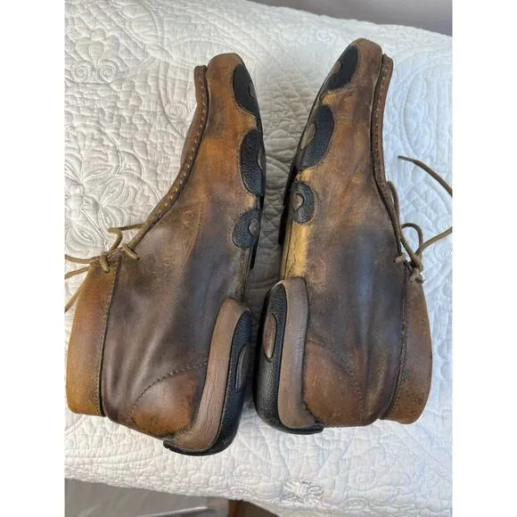 Twisted X Men's Size 9.5M Brown Chukka Lace Up Driving Moc Leather Shoes