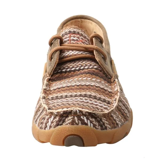 Twisted X Striped Leather Boat Shoes Driving Loafer Mocassins