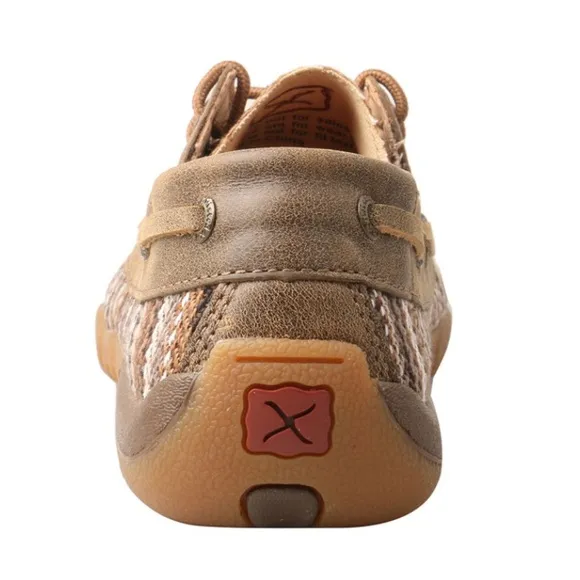Twisted X Striped Leather Boat Shoes Driving Loafer Mocassins