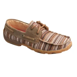 Twisted X Striped Leather Boat Shoes Driving Loafer Mocassins