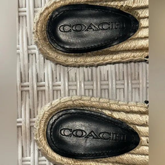 UEC Coach Black and Tan Espadrille Sandals SZ 6B