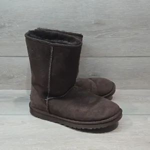 Ugg Australia 5825 Brown Suede Boots Sheepskin Sz 9