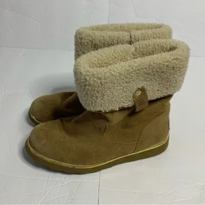 Ugg Australia Boots Callie Chestnut Suede Sheepskin 1005123K Youth SZ 4