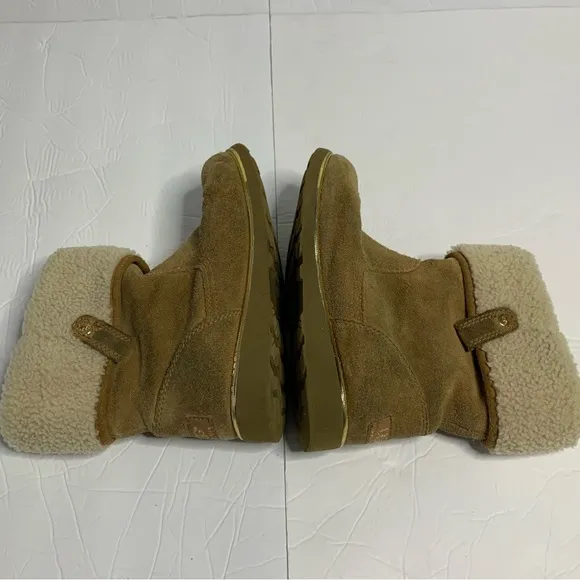 Ugg Australia Boots Callie Chestnut Suede Sheepskin 1005123K Youth SZ 4