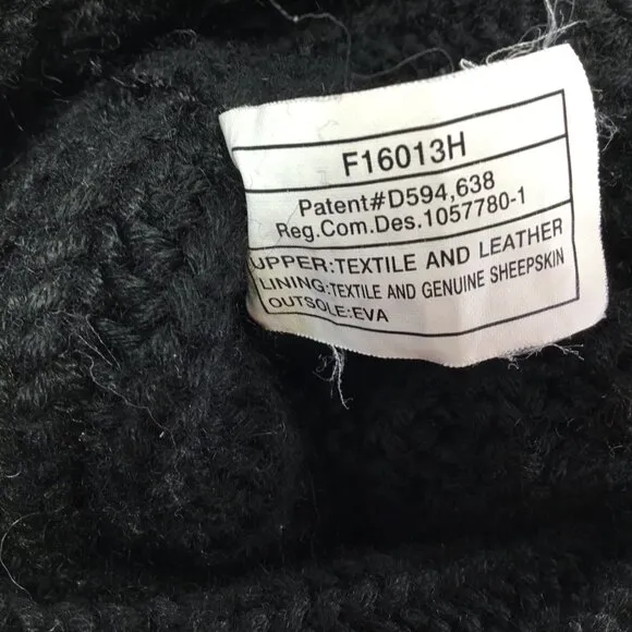 Ugg Australia Boots Cardy Sweater Knit Tall Black 5819 Classic Button Size 6